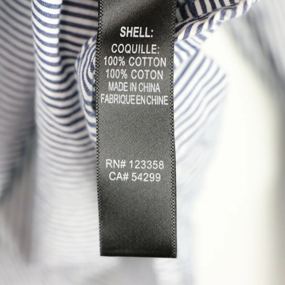 Cavi Men's Blue & White Vertical Striped Long Sleeve Dress Shirt Sz XL - Picture 6 of 11